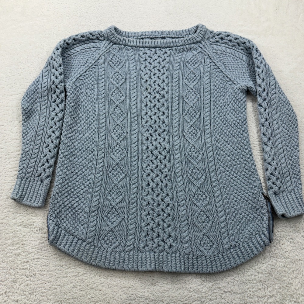 Chic Blue LL Bean Cable Knit Women's Sweater